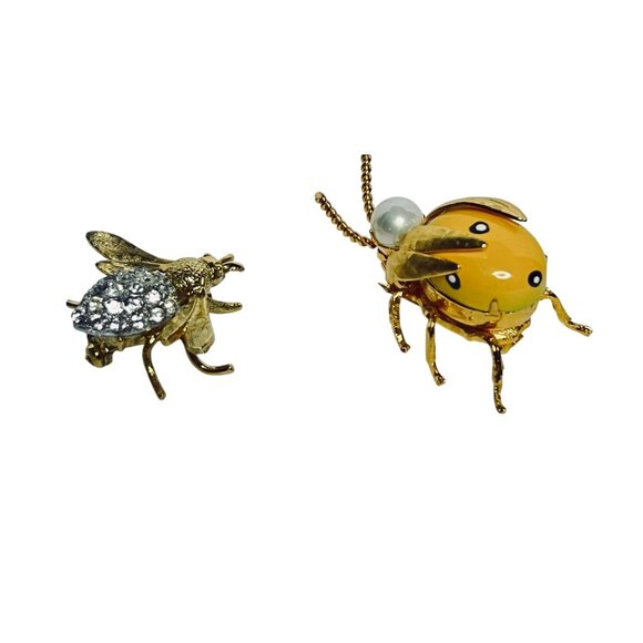 Vintage Gold Tone Bee And Ladybug Pins (6074) - Picture 2 of 5